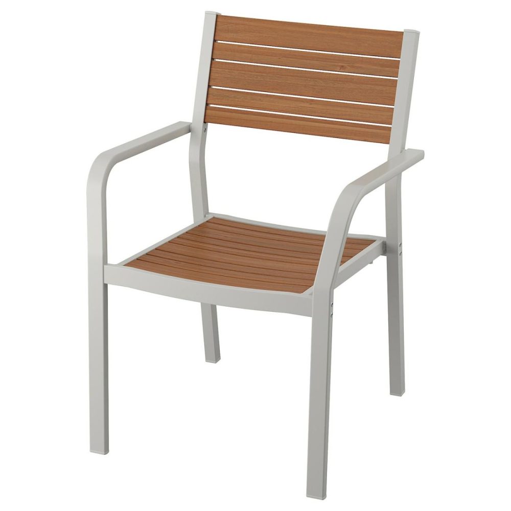 Armchair, Outdoor, Light Gray/Light Brow Outdoor