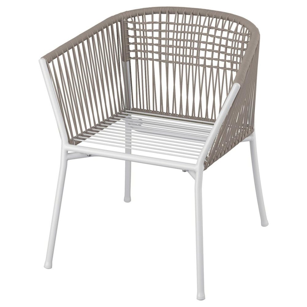 Armchair, Outdoor, White/Beig Outdoor White/Beige