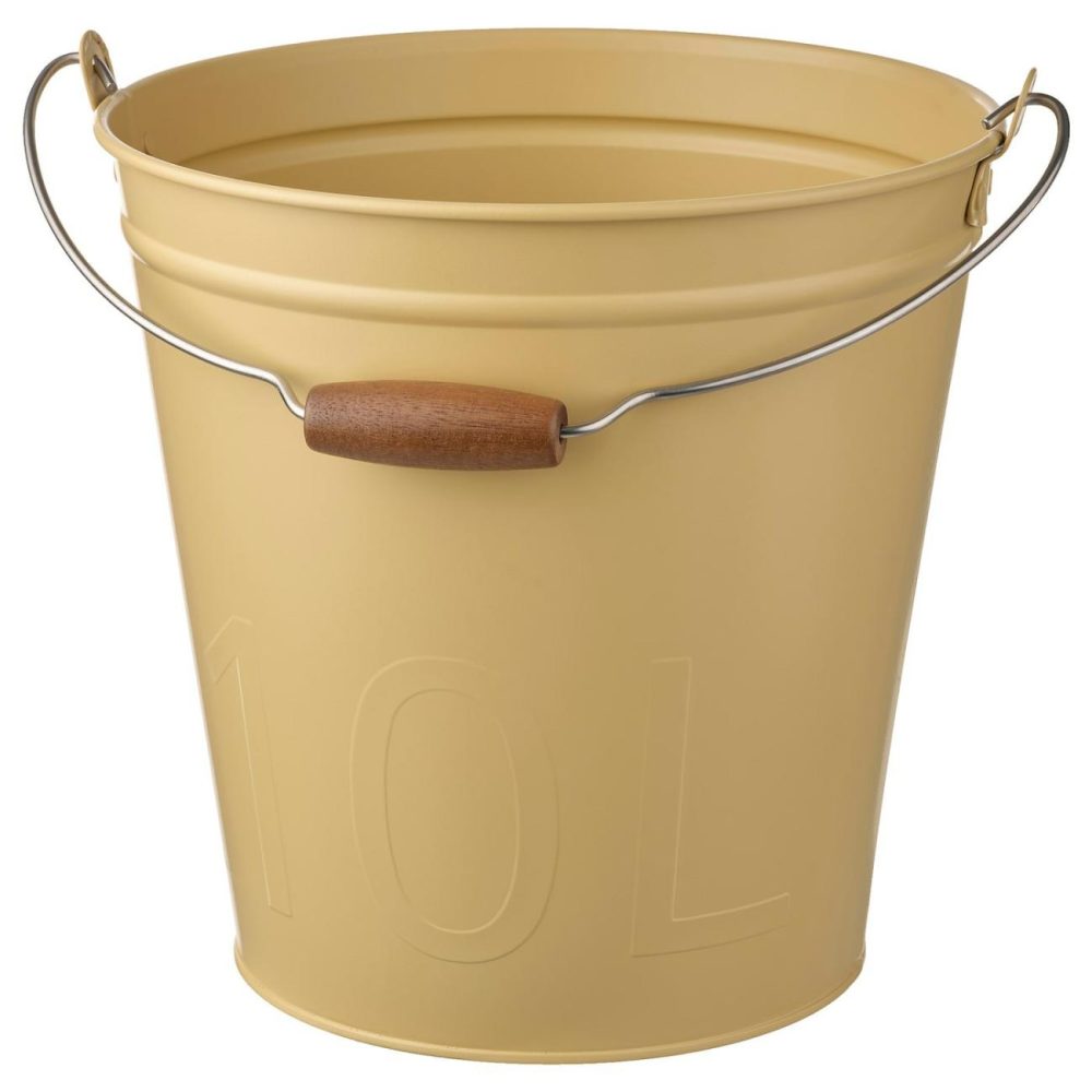 Bucket/Plant Pot, Indoor/Outdoor Yellow Outdoor