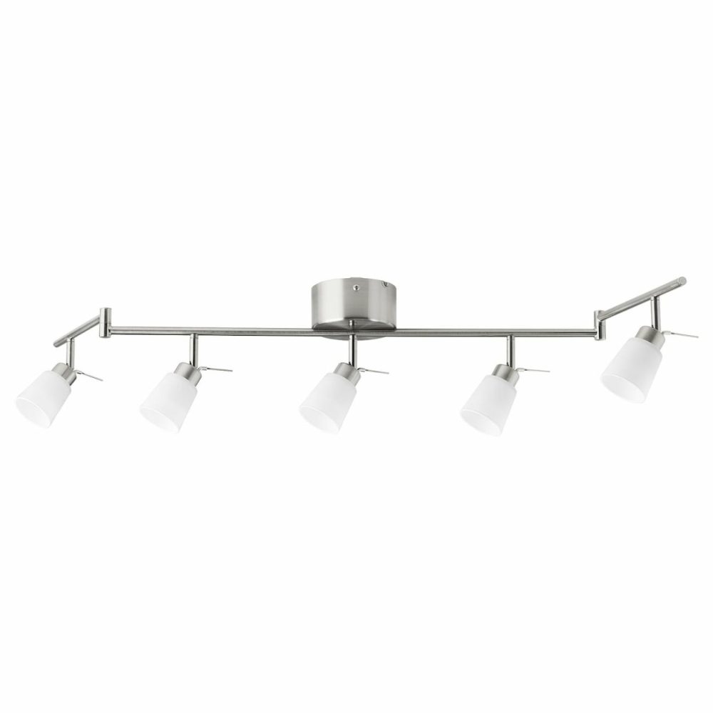 Ceiling Light With 5 Spotlights, Nickel Plate Ceiling Lights