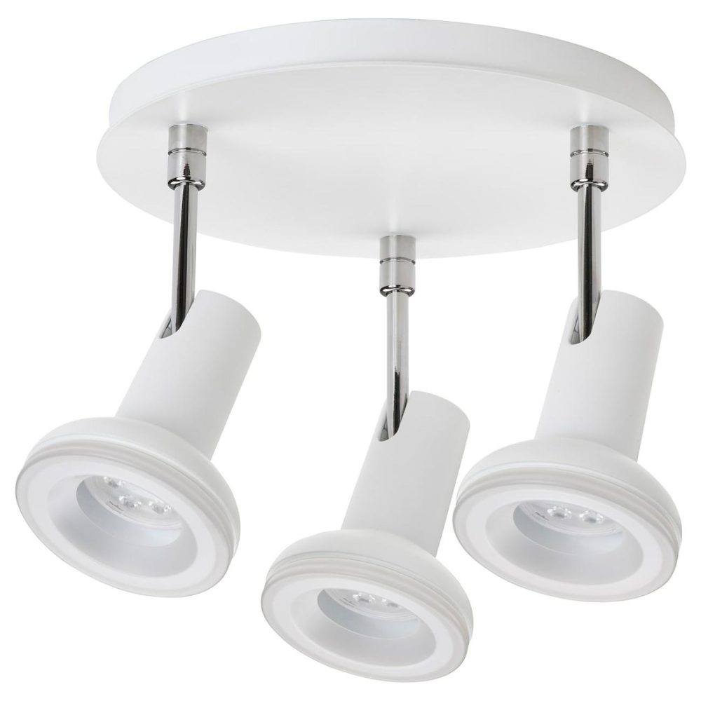 Ceiling Spotlight With 3 Lights, White/Chrome Plate Ceiling Lights