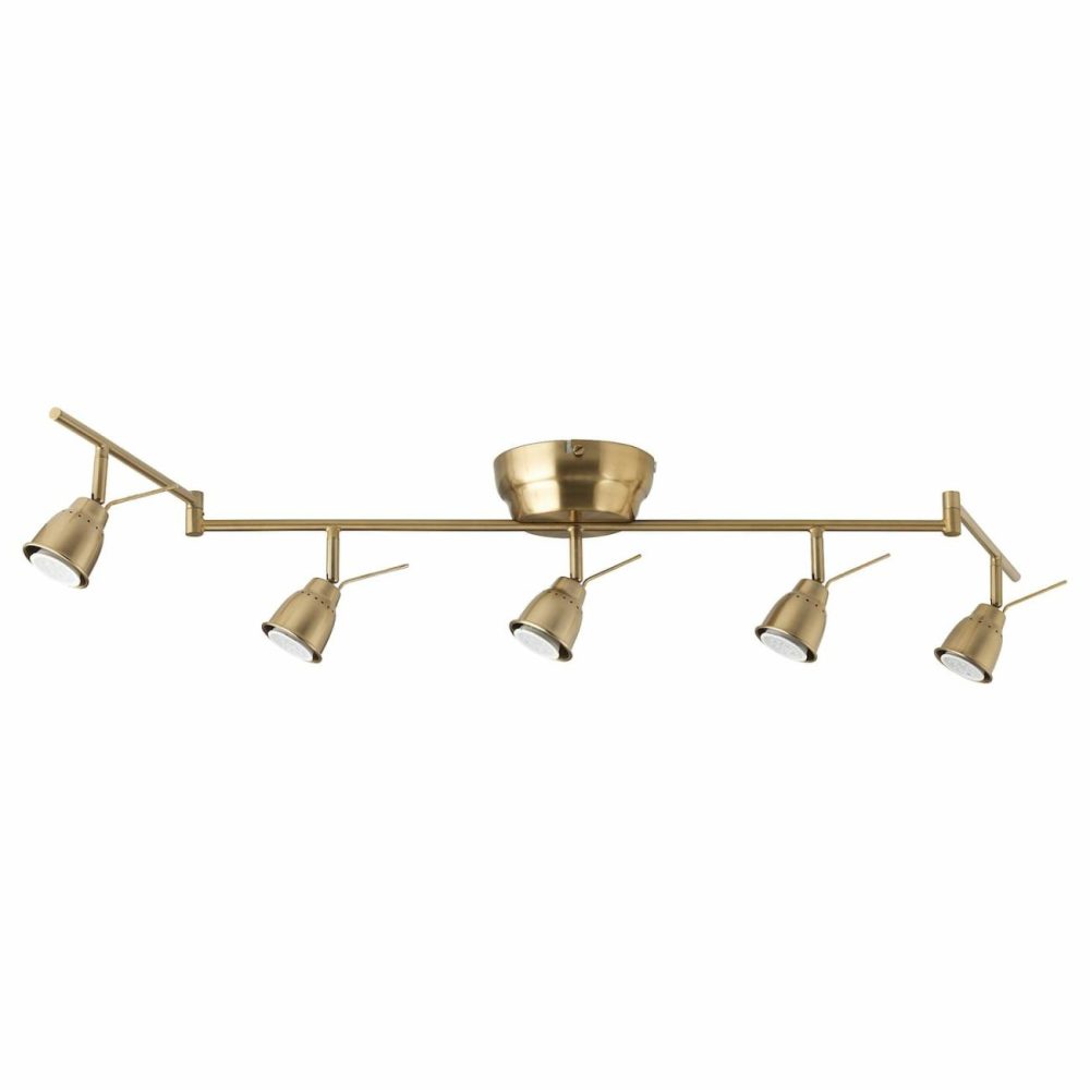 Ceiling Track, 5-Spots, Brass Colo Ceiling Lights