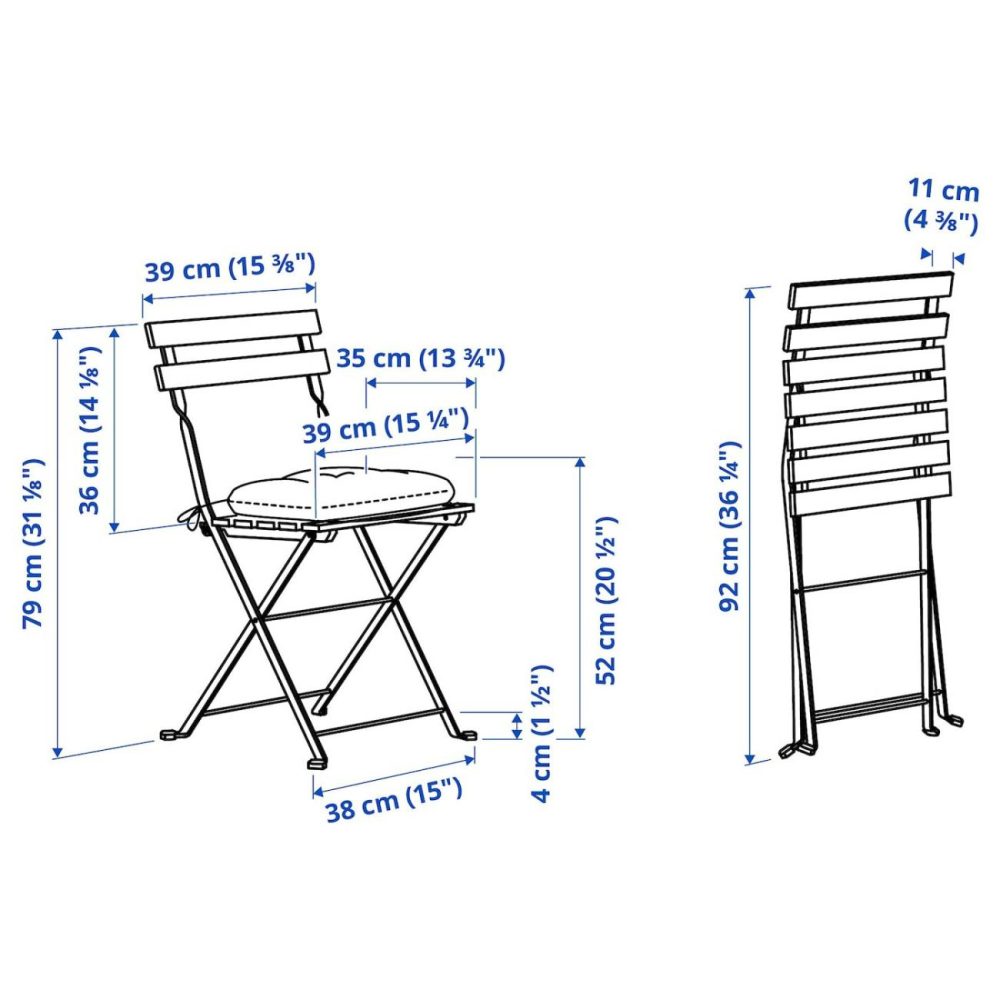 Chair, Outdoor, Foldable White/Green/Klösan Blu Outdoor Foldable White/Green/Klösan Blue