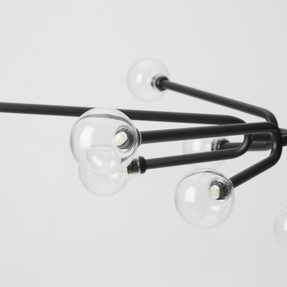 Chandelier W Light Bulbs, 13-Arm, Blac Ceiling Lights