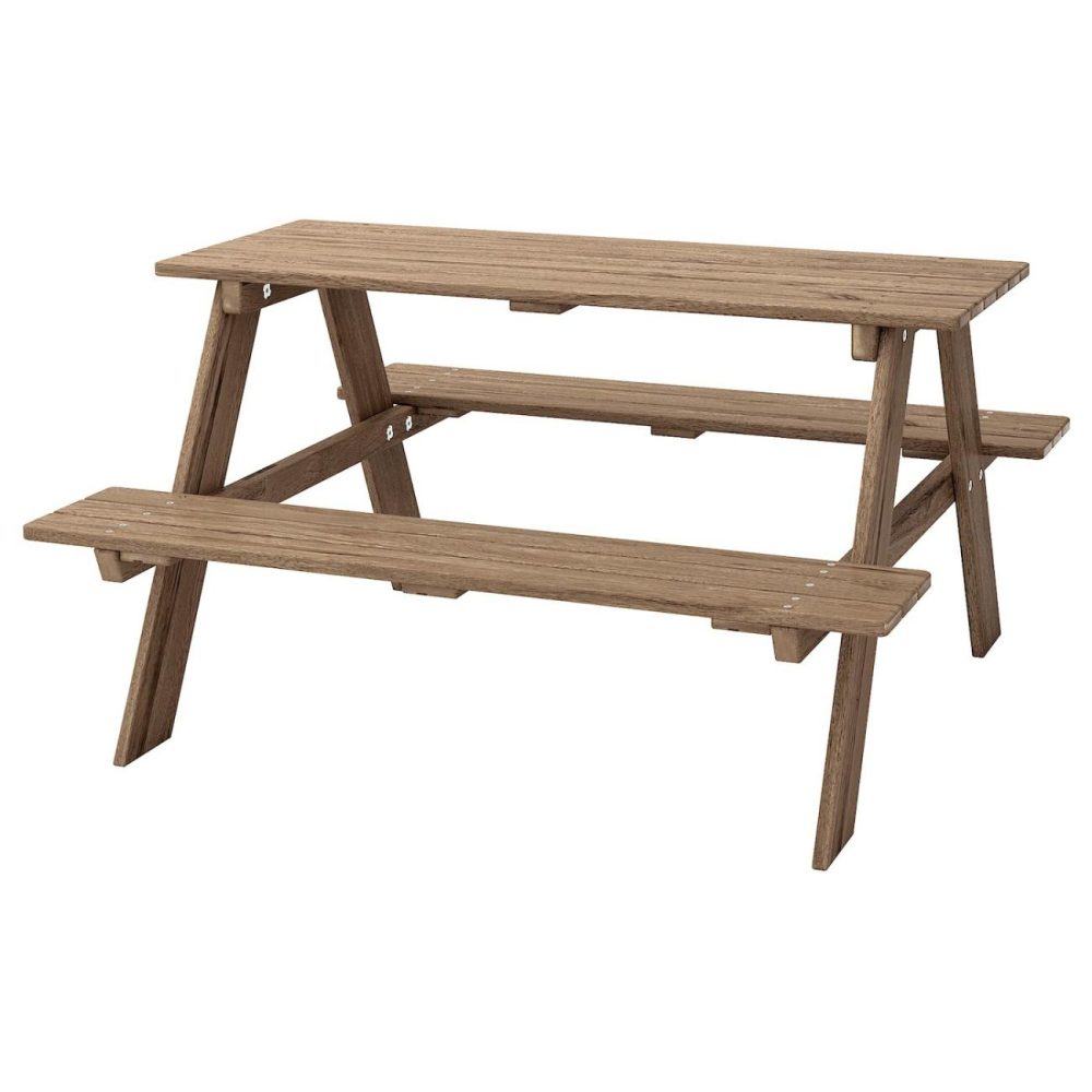 Children’s Picnic Table, Light Brown Staine Kids Outdoor Furniture