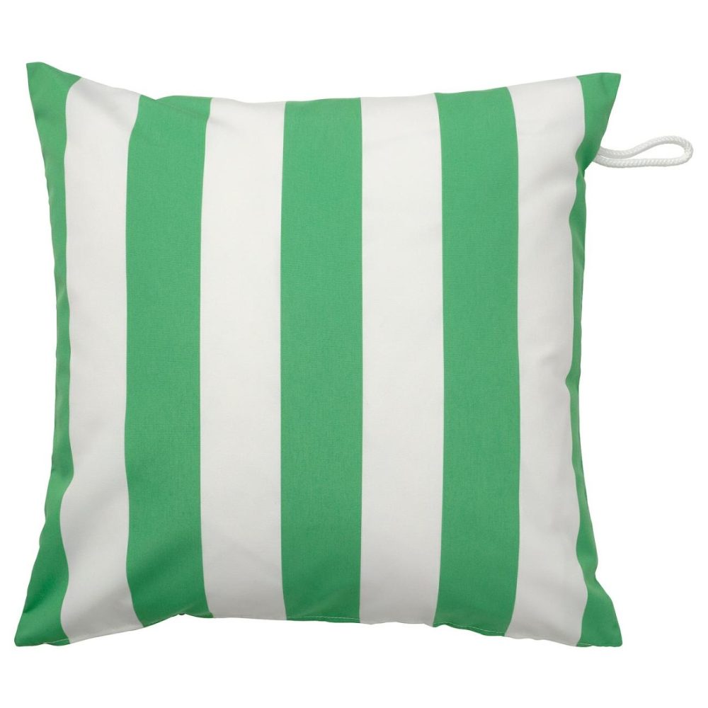 Cushion Cover, In/Outdoor, Green/White Outdoor