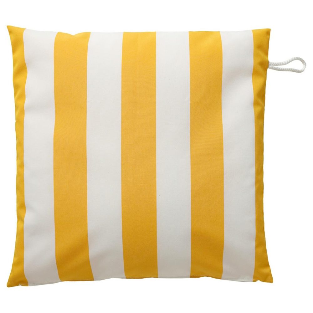 Cushion Cover, Yellow/White Stripe/Outdoor Indoor Outdoor Yellow/White Stripe/Outdoor Indoor