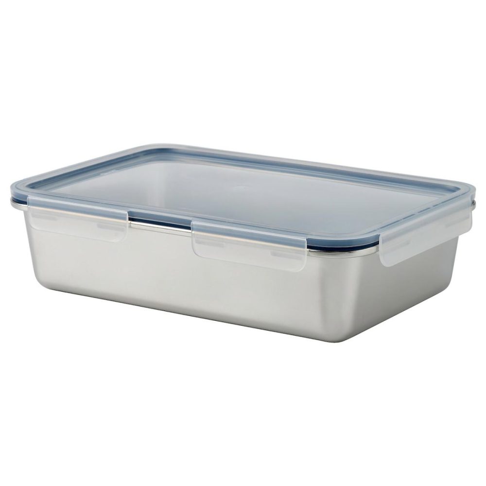 Food Container With Lid, Large Rectangular/Stainless Steel Plastic Outdoor Large Rectangular/Stainless Steel Plastic