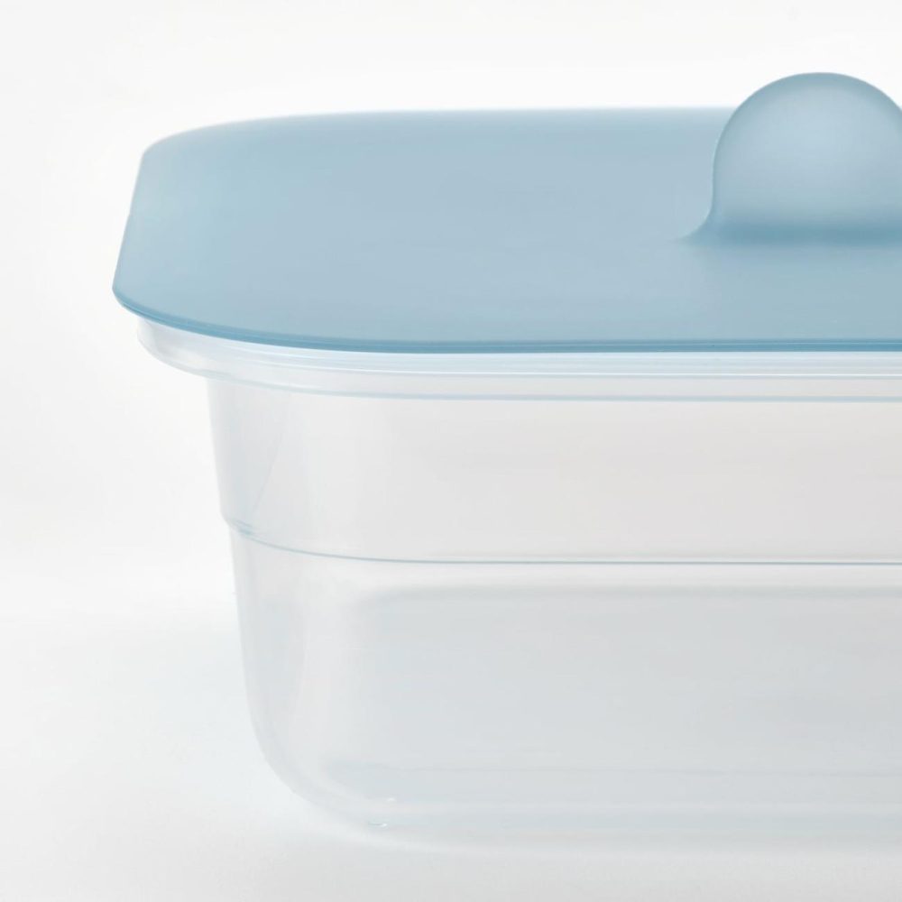 Food Container With Lid, Square Plastic/Silicone Outdoor Square Plastic/Silicone