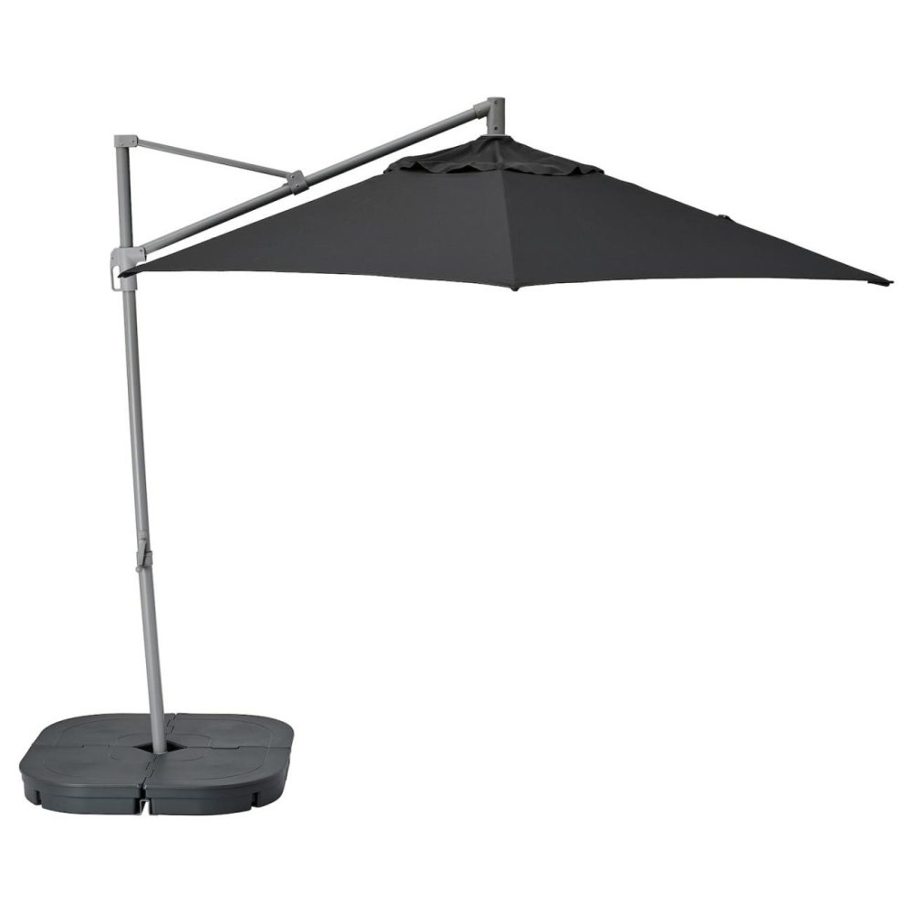 Hanging Umbrella With Base, Anthracite/Svartö Dark Gray Outdoor