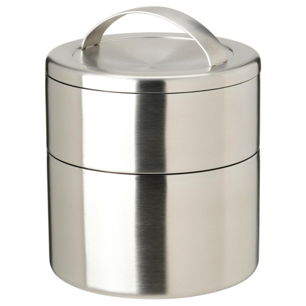 Insulated Lunch Box, 2 Tiers, Stainless Stee Outdoor