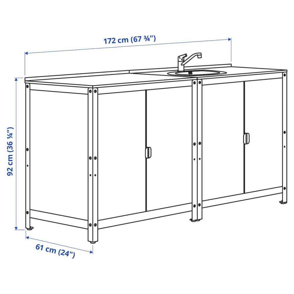 Kitchen Sink Unit/Cabinet, Outdoor, Stainless Steel Outdoor