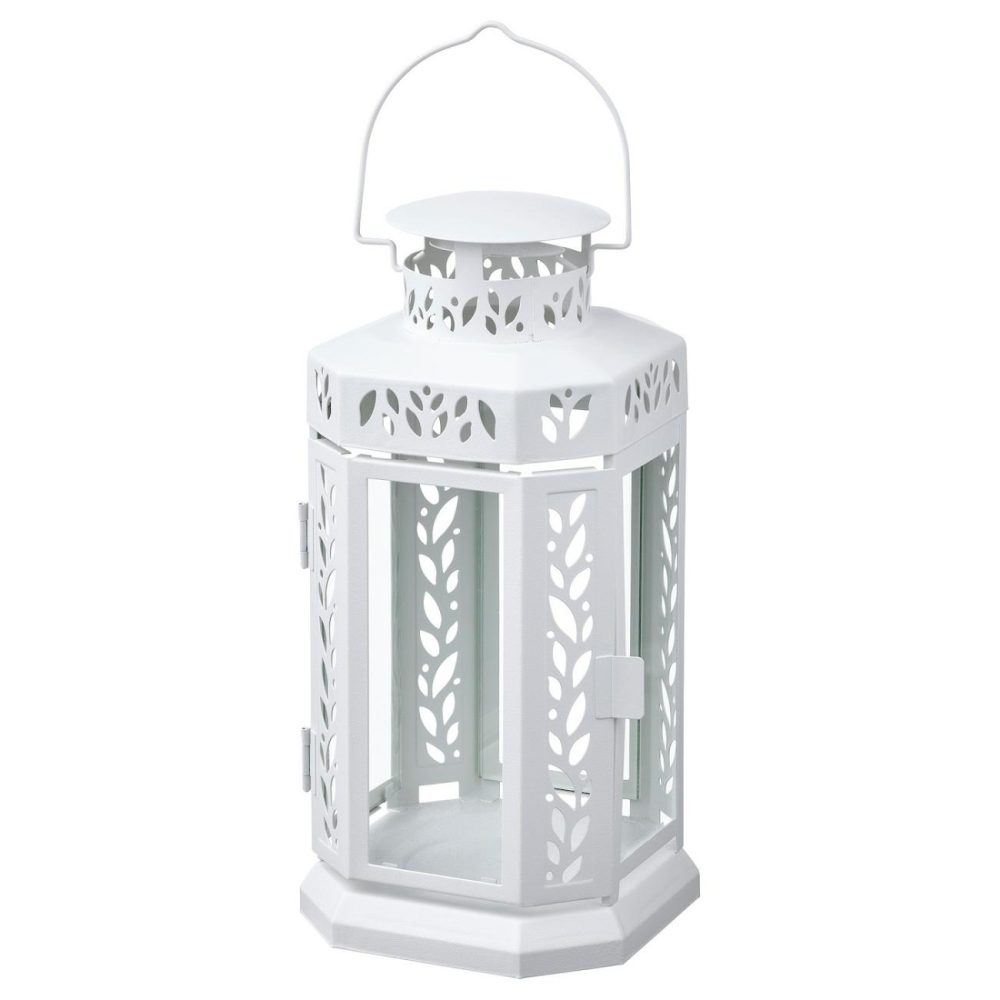 Lantern For Candle, Indoor/Outdoor, White Outdoor White