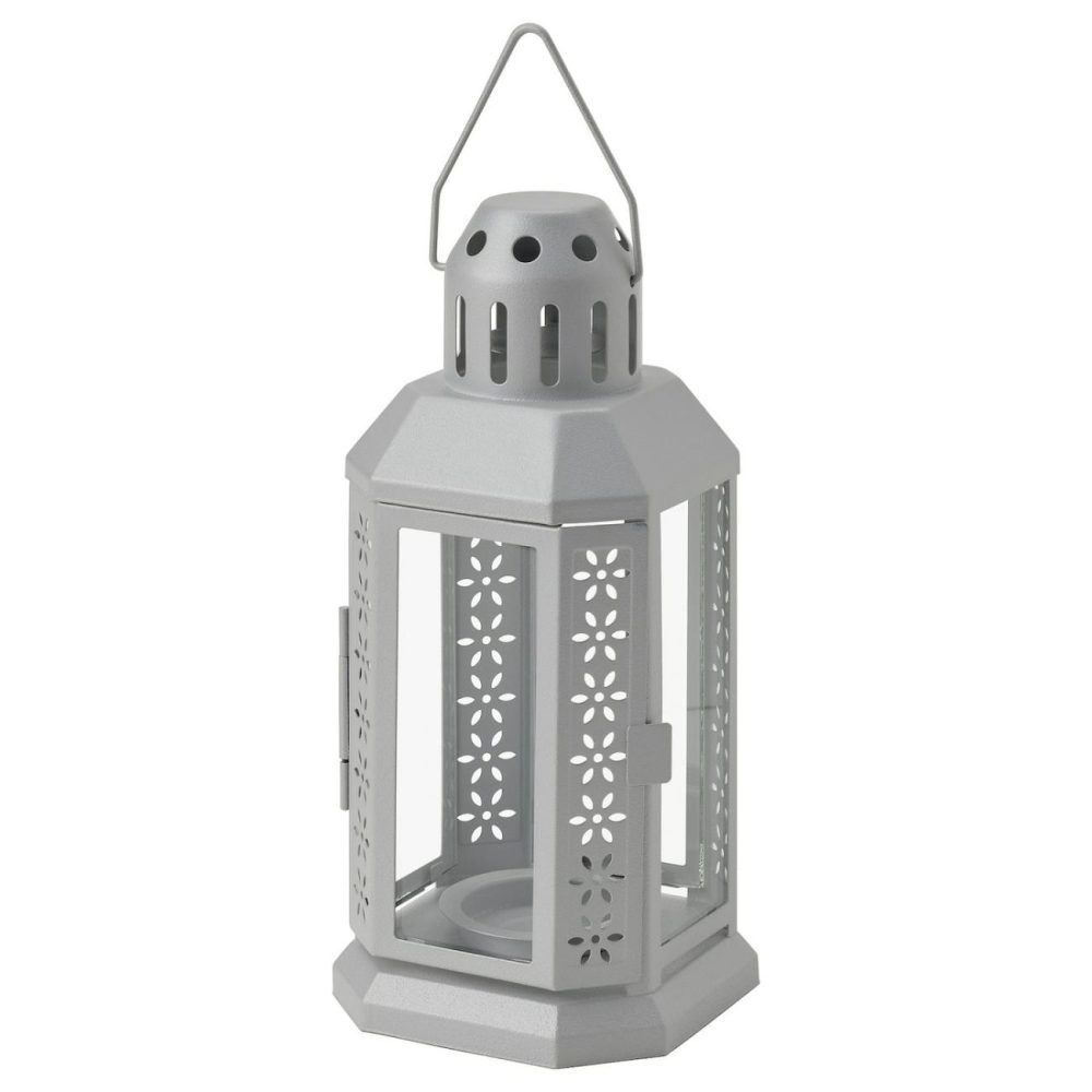 Lantern For Tealight, Indoor/Outdoor Silver Color Outdoor