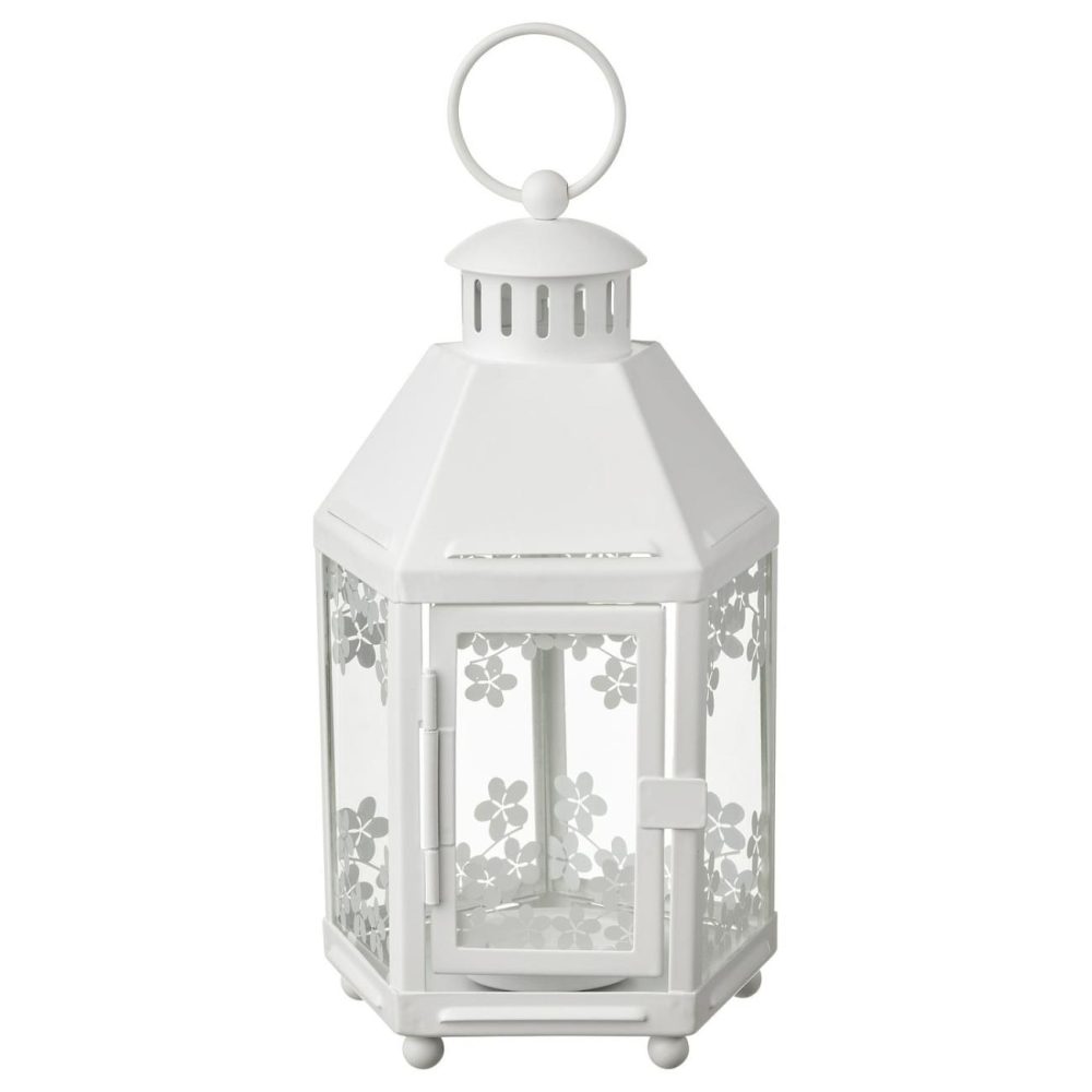 Lantern F/Tealight, Indoor/Outdoor, White Outdoor