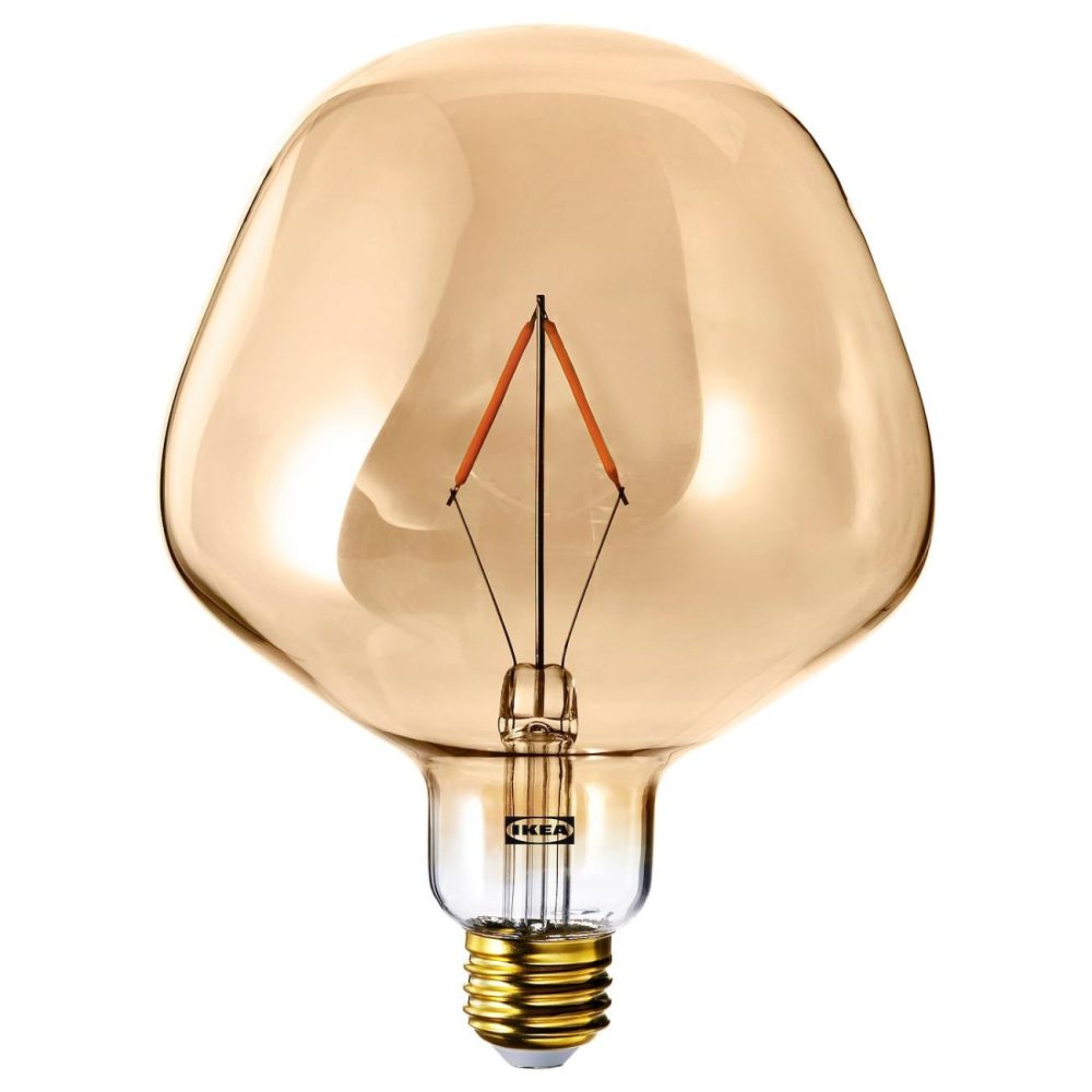 Led Bulb E26 120 Lumen, Bell-Shaped Brown Clear Glass Edison Bulbs