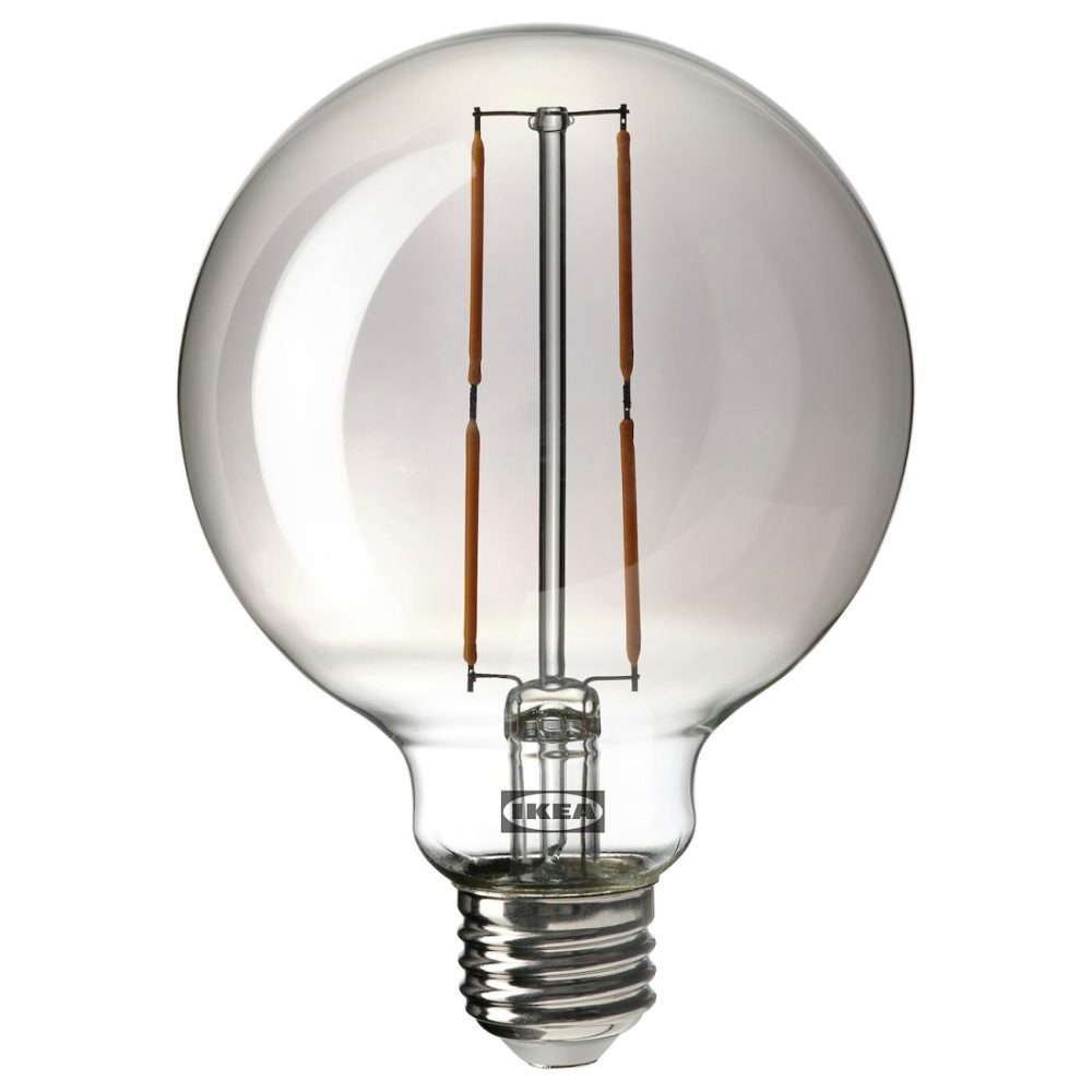 Led Bulb E26 120 Lumen, Globe Gray Clear Glass Edison Bulbs