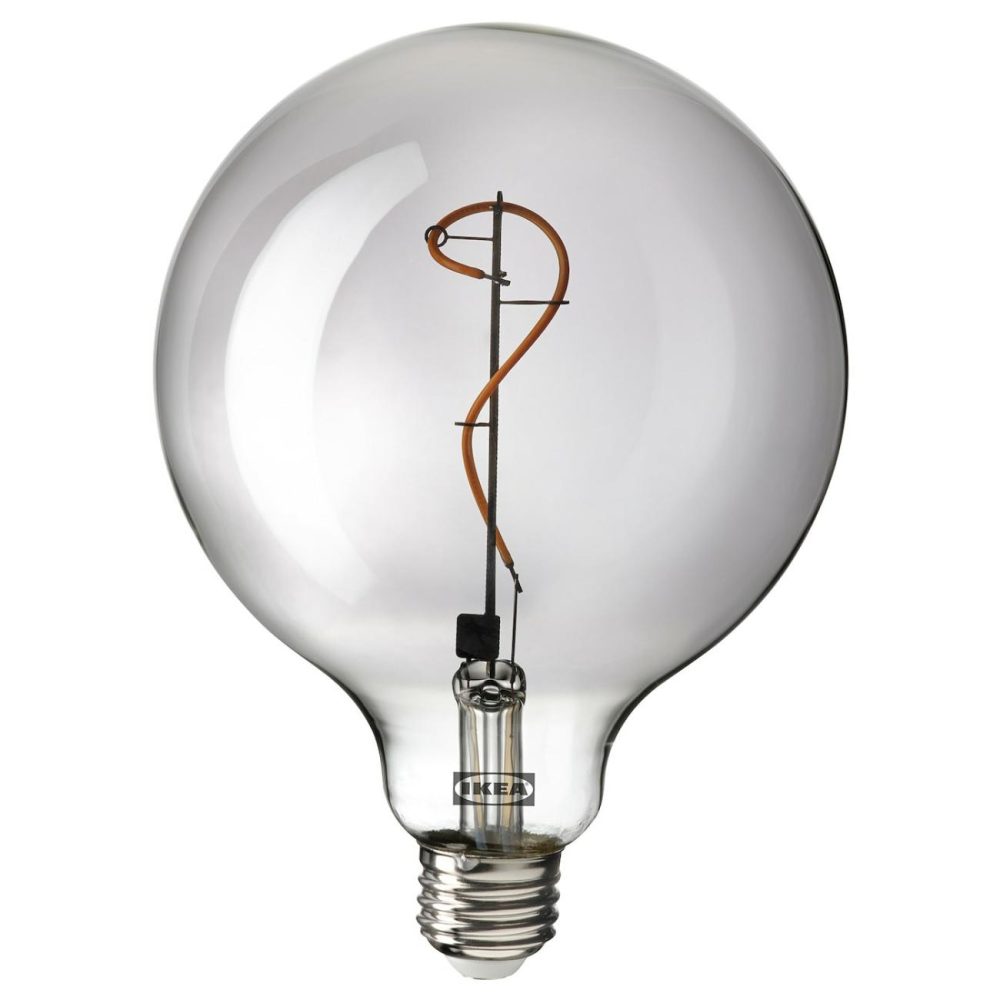 Led Bulb E26 140 Lumen, Globe Gray Clear Glass Edison Bulbs