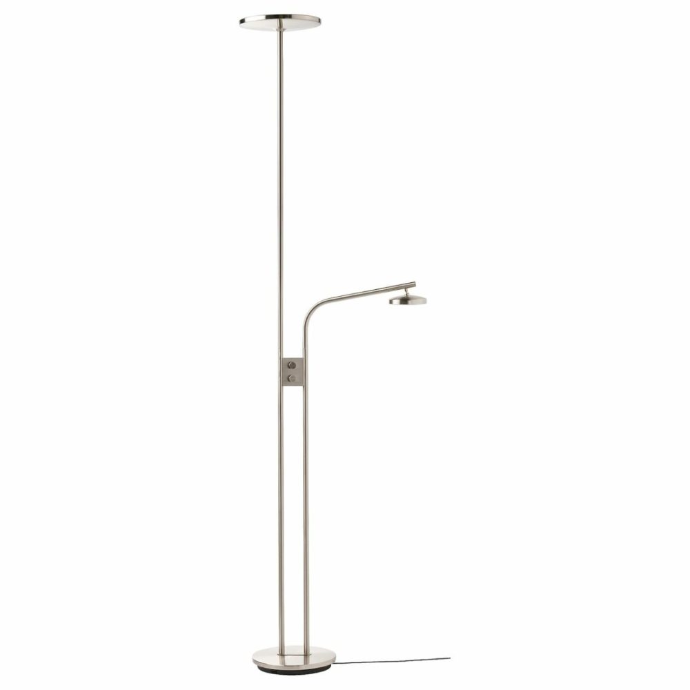 Led Floor Uplighter/Reading Lamp, Dimmable/Nickel Plated Floor Lamps