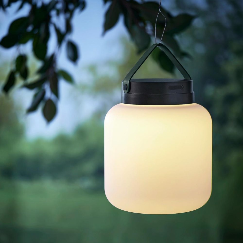 Led Portable Lamp, Battery Operated, White/Dark Gray Lamps & Light Fixtures