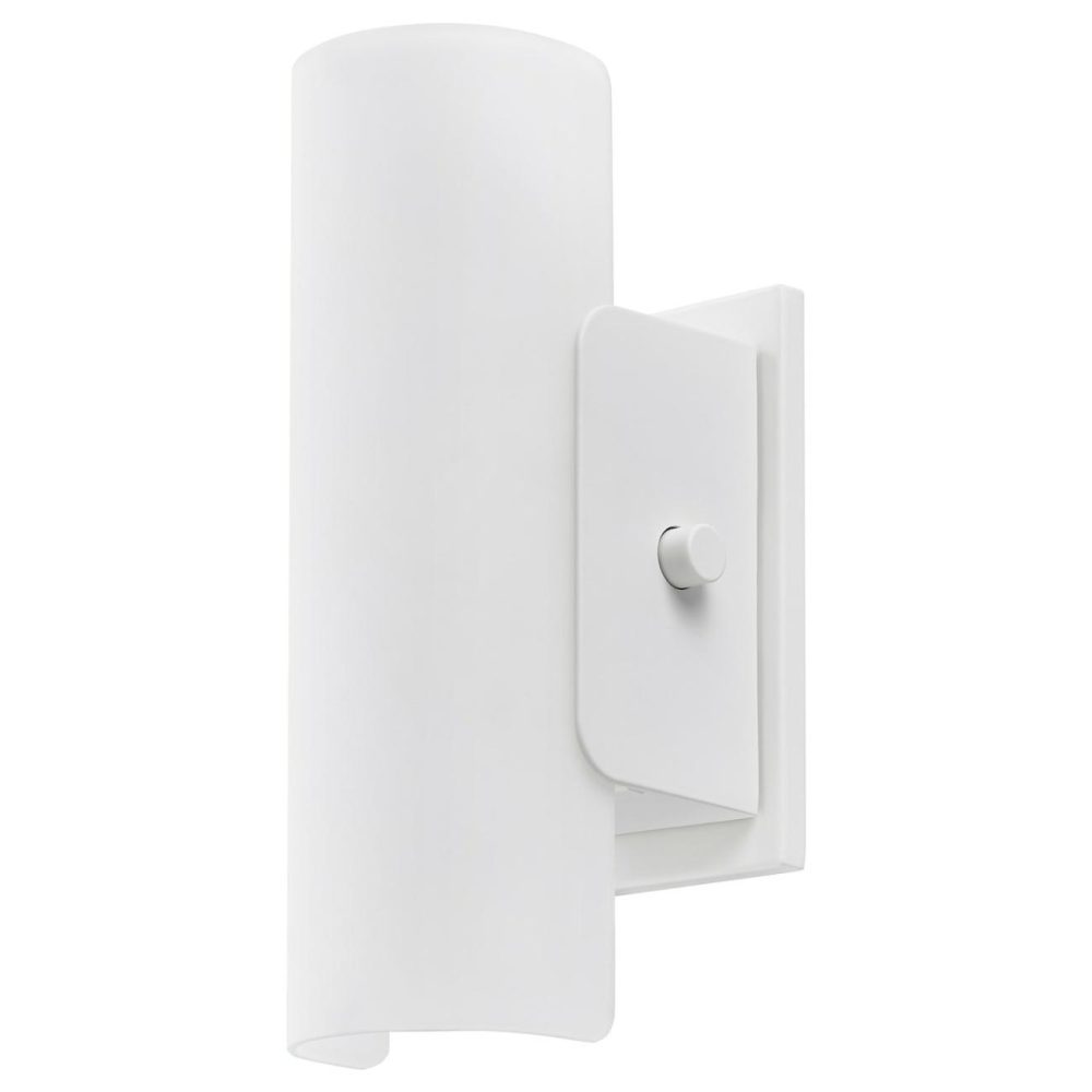 Led Wall Lamp, Dimmable White/Frosted Glass Whit Bathroom Lighting