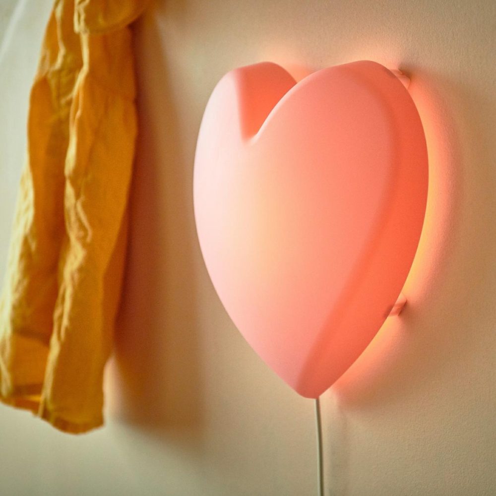 Led Wall Lamp, Heart Pin Kids Lighting