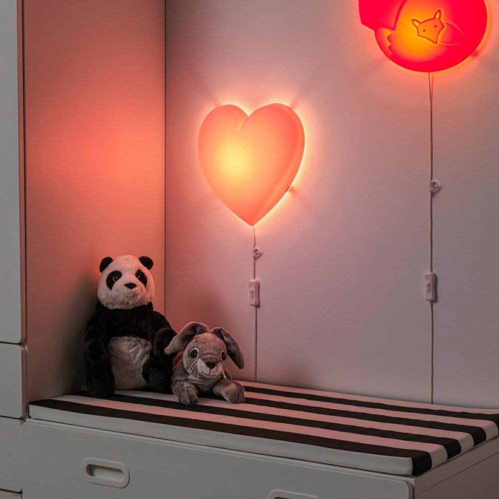 Led Wall Lamp, Heart Pin Kids Lighting