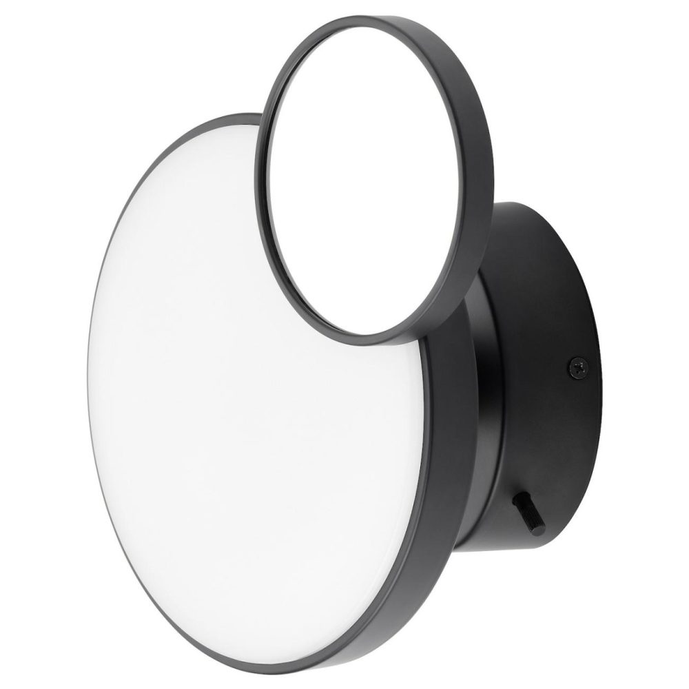 Led Wall Lamp With Mirror, Dimmable Matte/Black Bathroom Lighting Dimmable Matte/Black