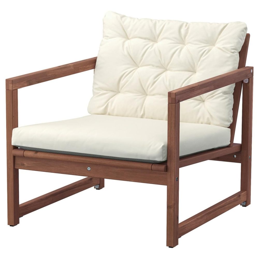 Lounge Chair, Outdoor, Light Brown Stained/Kuddarna Beig Outdoor