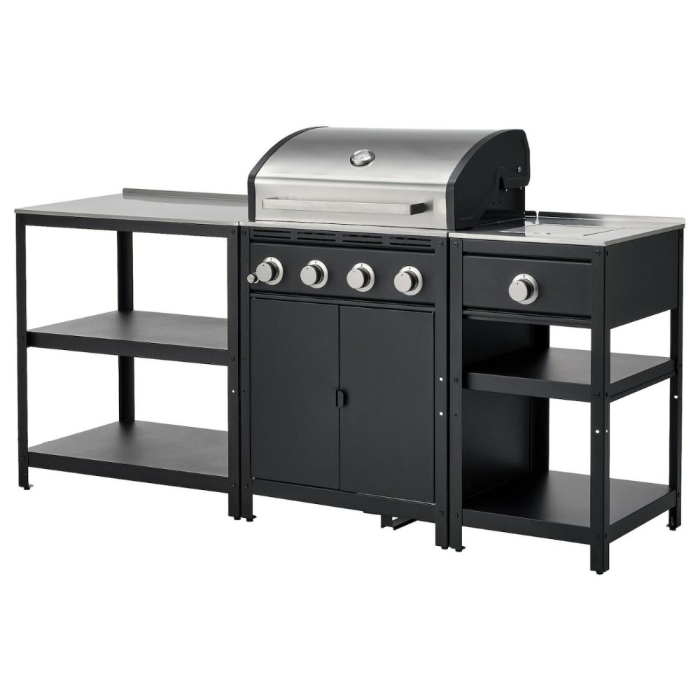 Outdoor Kitchen, Gas Grill/Side Burner/Stainless Steel Outdoor