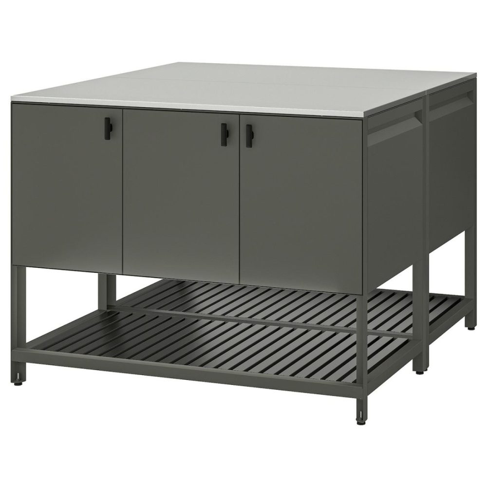 Outdoor Kitchen Island, Outdoor/Dark Gray Outdoor