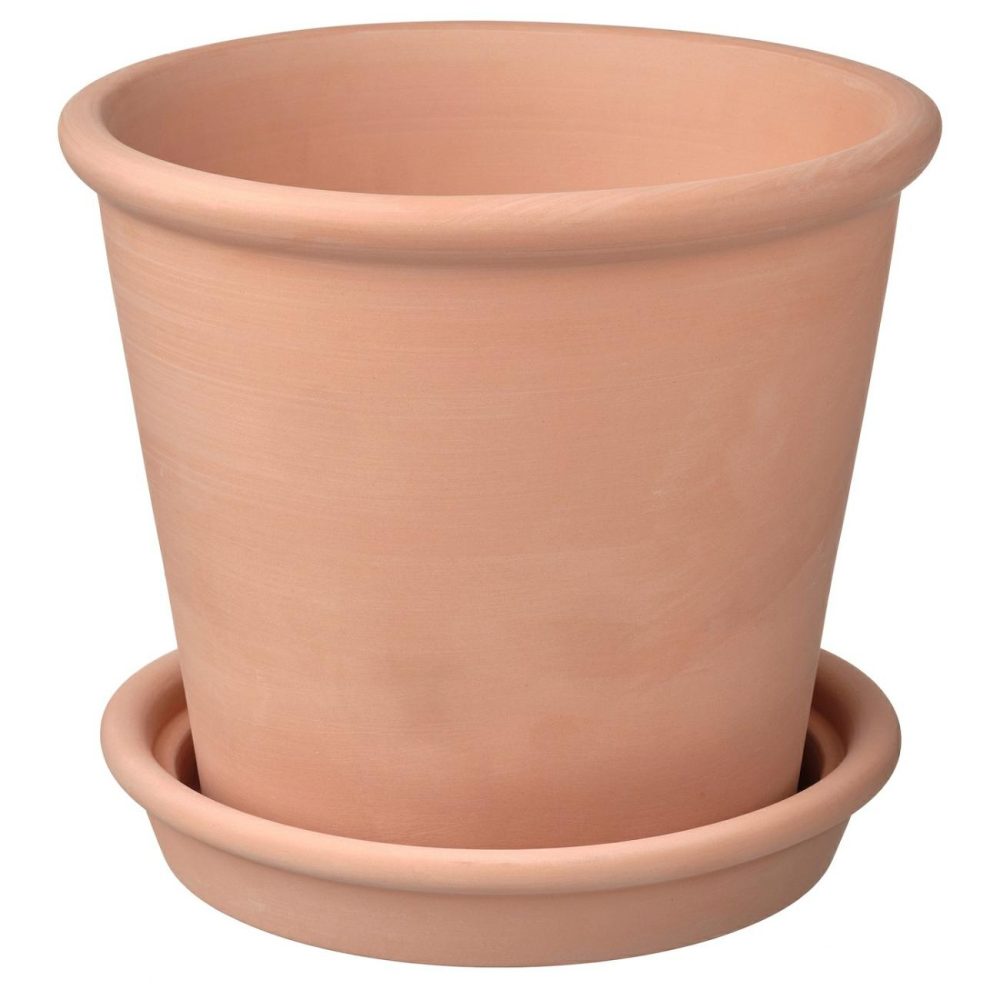 Plant Pot With Saucer, Indoor/Outdoor Terracotta Outdoor