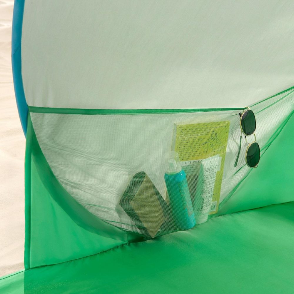 Pop-Up Sun/Wind Shelter, Green/Blu Outdoor