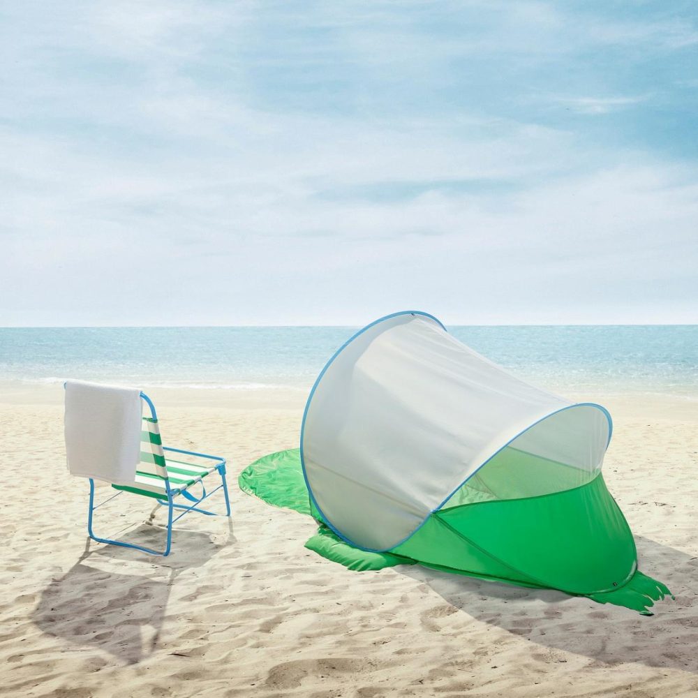 Pop-Up Sun/Wind Shelter, Green/Blu Outdoor