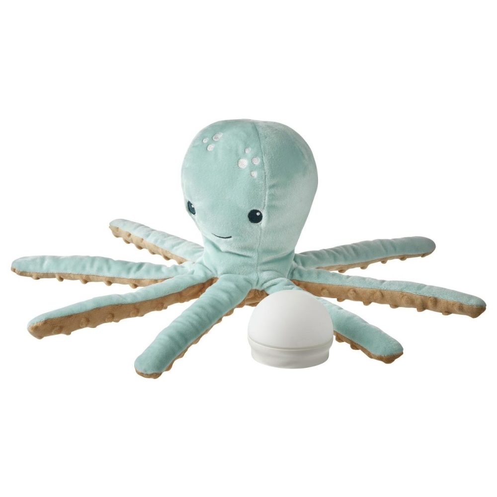 Soft Toy With Led Nightlight, Turquoise Octopus/Battery Operate Kids Lighting