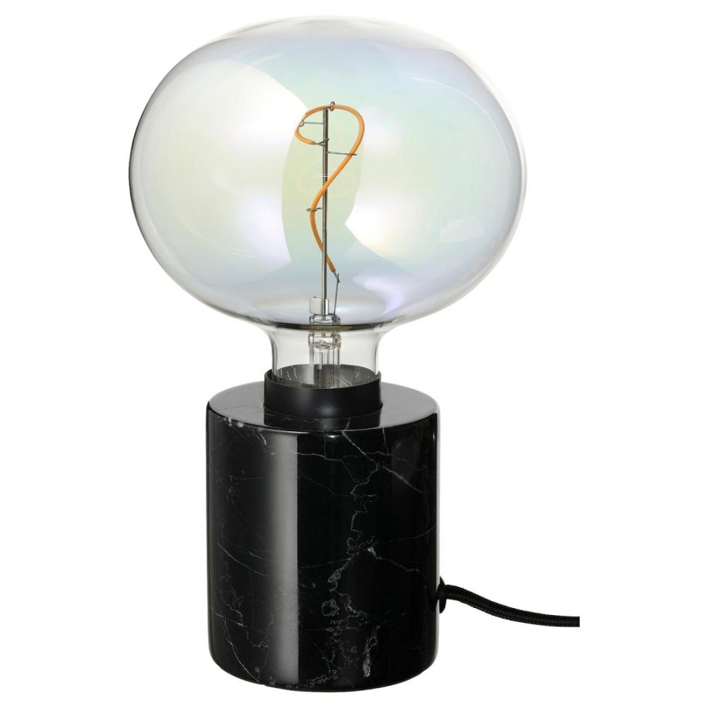 Table Lamp With Led Bulb, Marble Black/Ellipse Shaped Multicolo Lamps & Light Fixtures Marble Black/Ellipse Shaped Multicolor