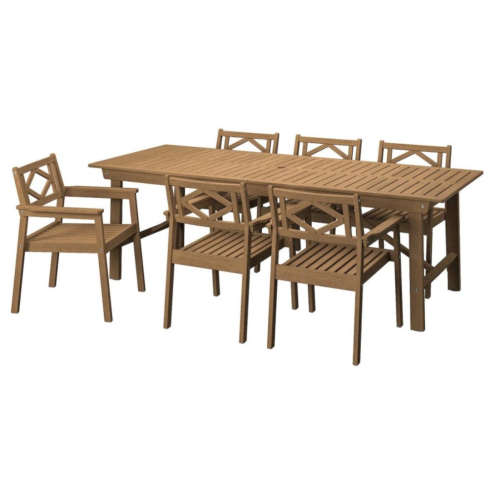 Table+6 Armchairs, Outdoor, Brow Outdoor Bondholmen Brown