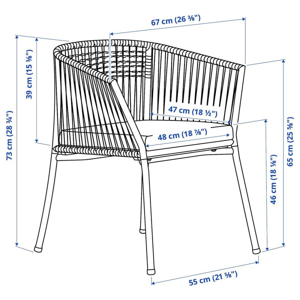 Table+6 Armchairs, Outdoor, White/Beige/Frösön/Duvholmen Beige Outdoor Segerön White/Beige/Frösön/Duvholmen Beige