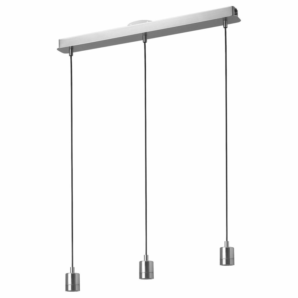 Triple Cord Set With Ceiling Mount, Nickel Plated Rectangl Lamps & Light Fixtures Nickel Plated Rectangle