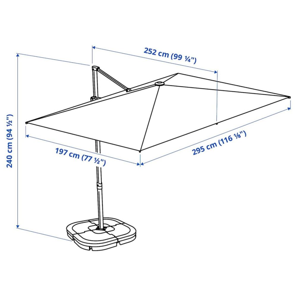 Umbrella, Hanging, Light Grey-Beige Outdoor