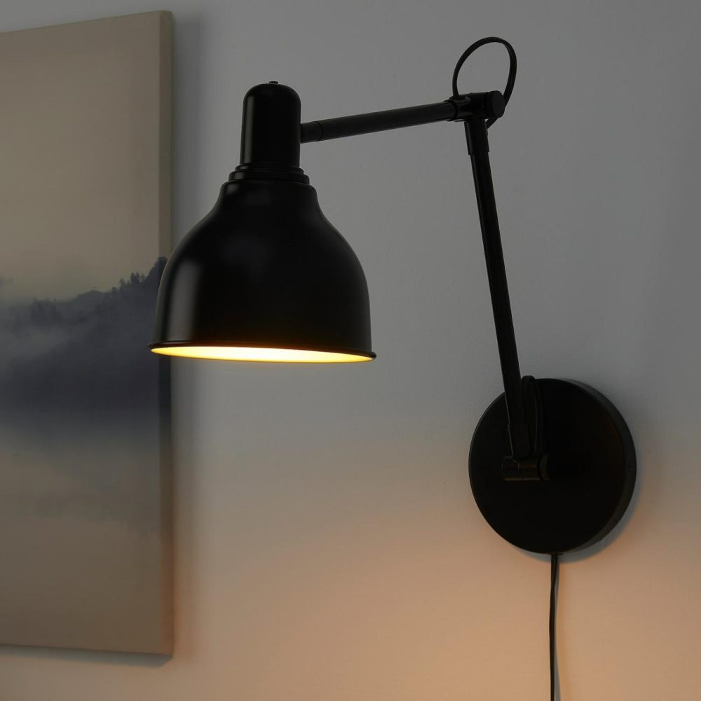 Wall Lamp With Led Bulb, Blac Lamps & Light Fixtures