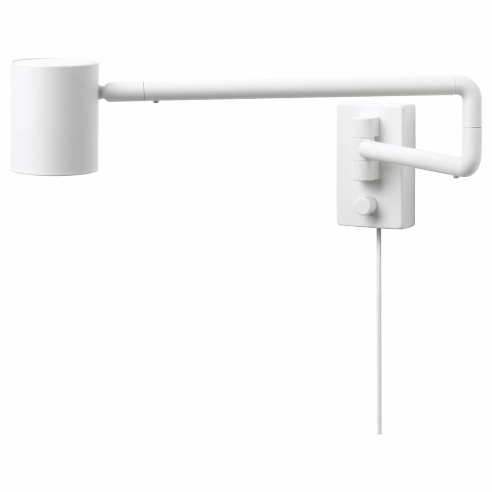 Wall Lamp With Swing Arm + Led Bulb, Whit Lamps & Light Fixtures