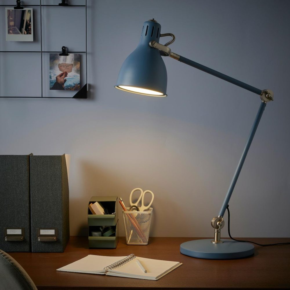 Work Lamp With Led Bulb, Turquois Desk Lamps