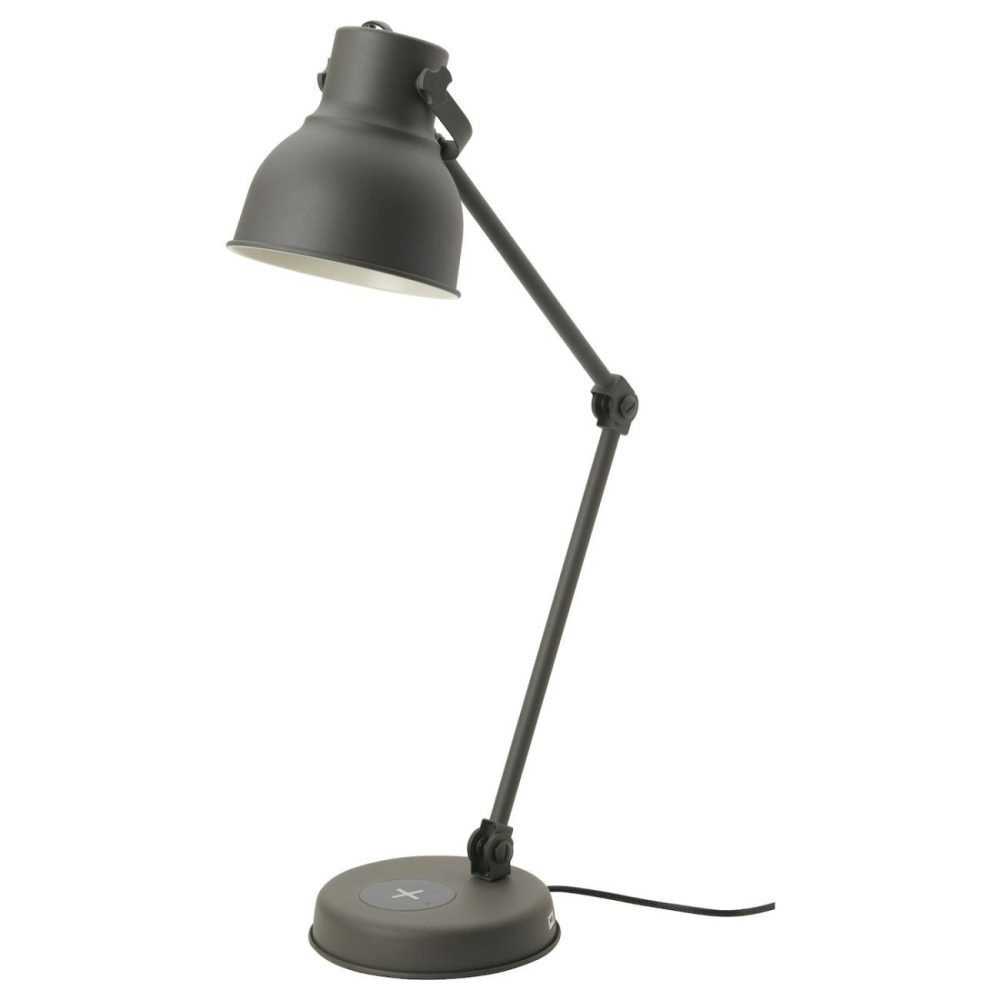 Work Lamp With Wireless Charging, Dark Gra Desk Lamps