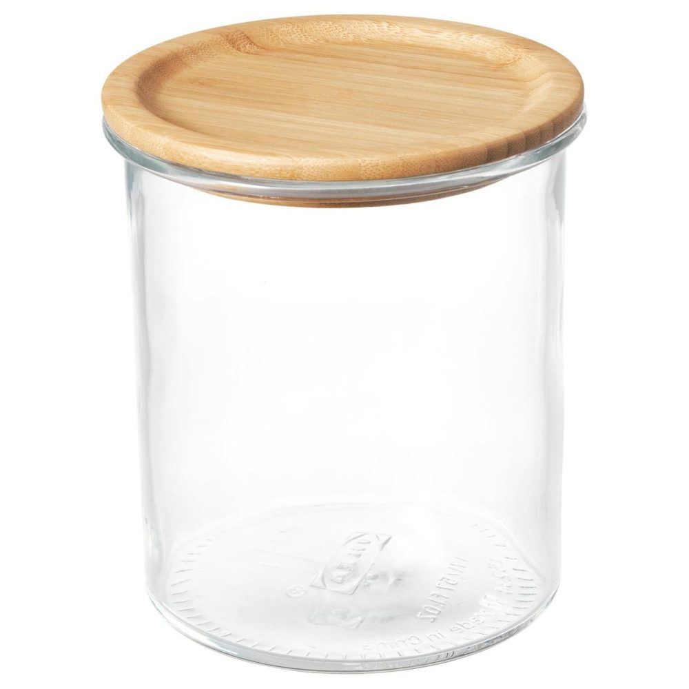 Jar With Lid, Glass/Bamboo Outdoor Glass/Bamboo