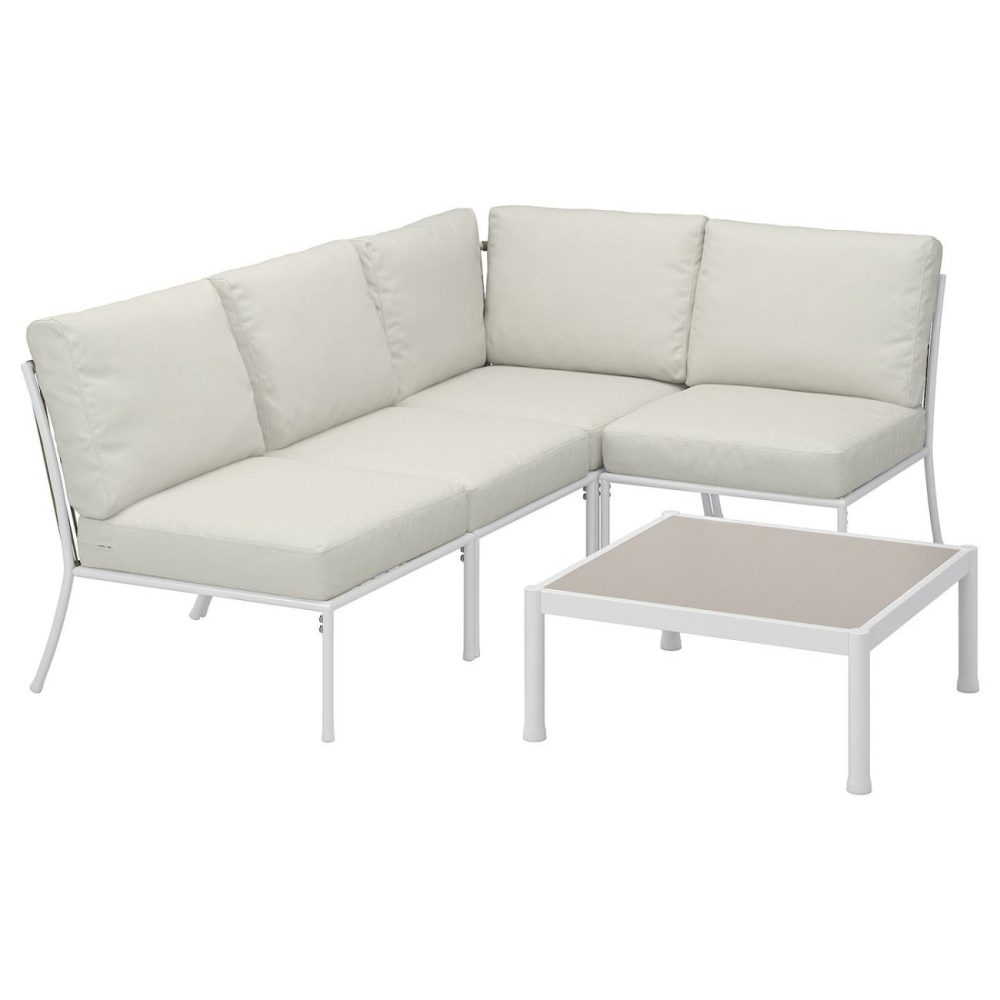 3-Seat Conversation Set, Outdoor White/Beige/Frösön/Duvholmen Beig Outdoor Outdoor White/Beige/Frösön/Duvholmen Beige