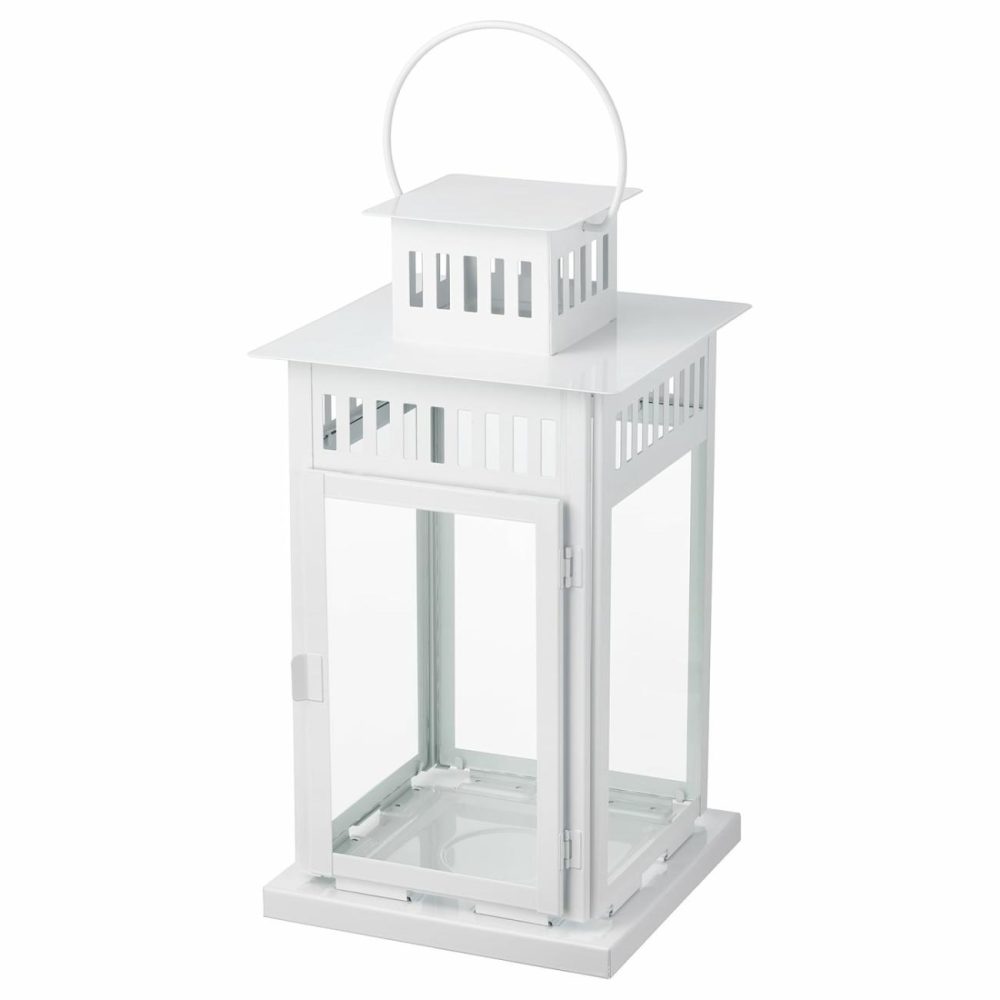 Lantern For Block Candle, Indoor/Outdoor White Outdoor Indoor/Outdoor/White