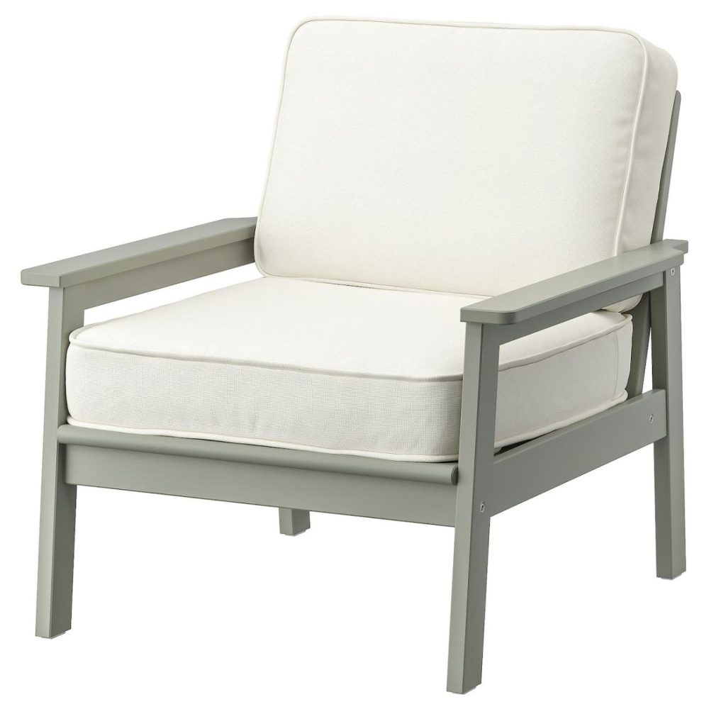 Armchair, Outdoor, Gray Stained/Järpön/Duvholmen Whit Outdoor Gray Stained/Järpön/Duvholmen White