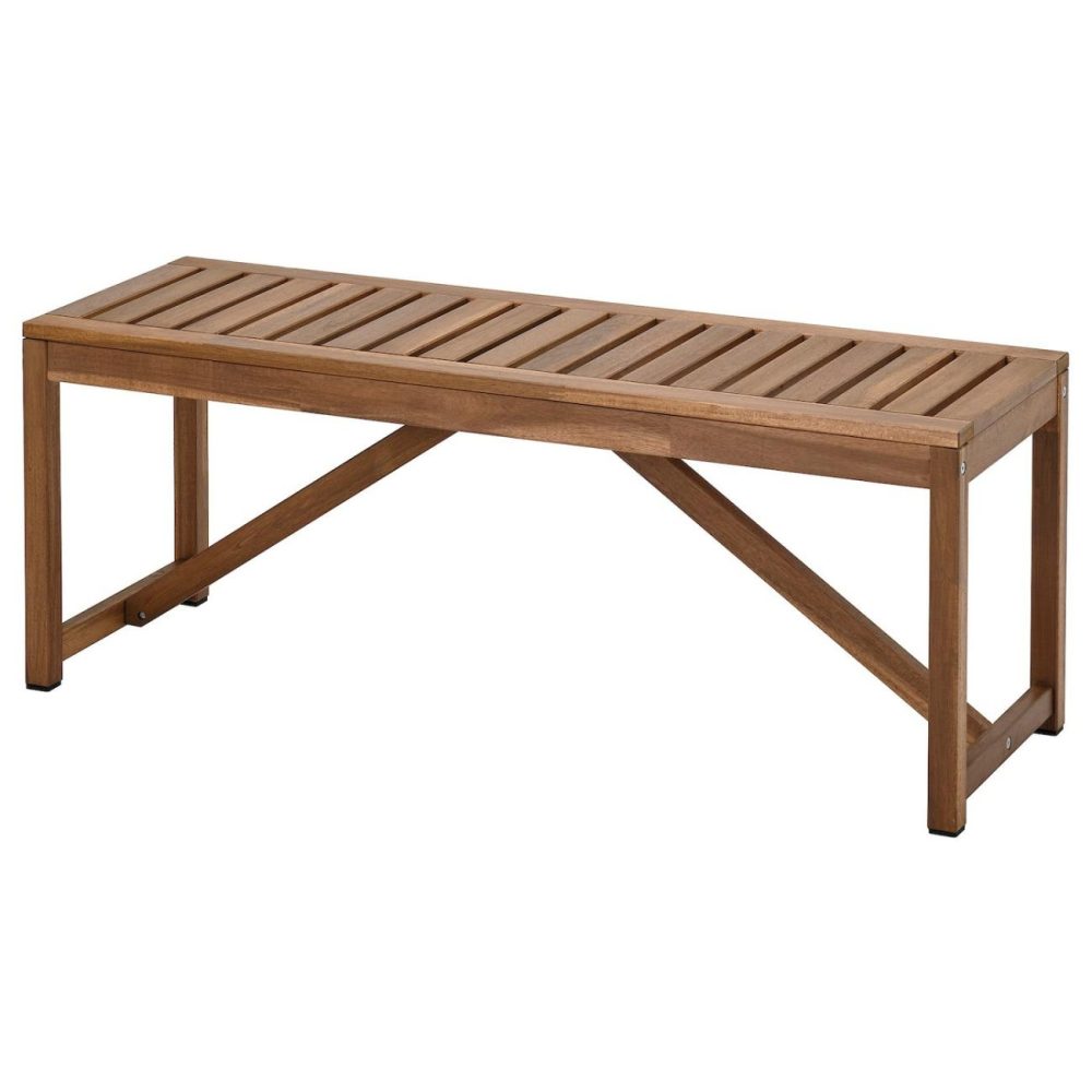 Bench, Outdoor, Light Brown Stained Outdoor